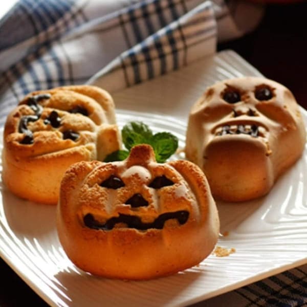 2-delt silikone Halloween uhyggelig græskar bageform sæt chokolade gelé fudge kage bageforme