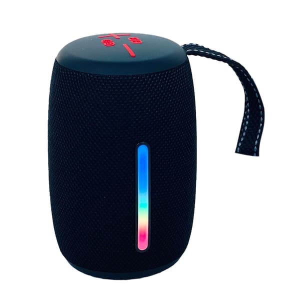 Utendørs bærbar Bluetooth-høyttaler med LED-lys（Gratis størrelse，svart）