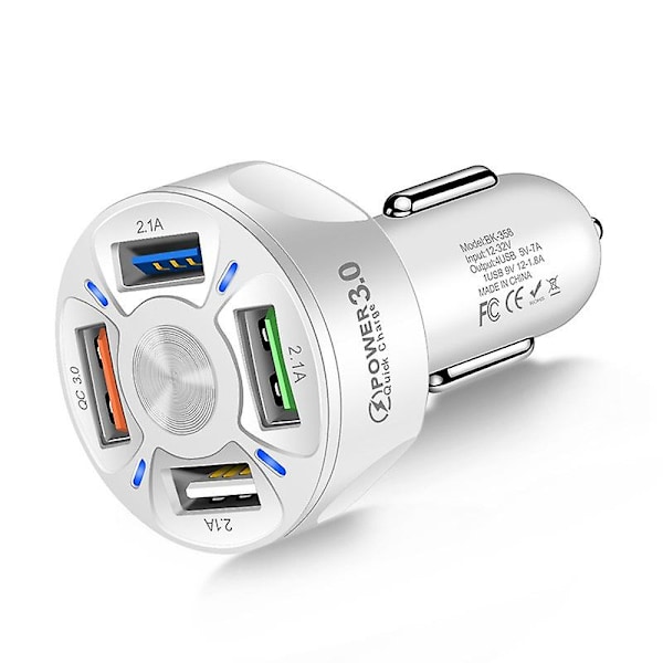 4 Port Car Usb Charger Quick Charge 3.0 Fast Charging Qc 3.0 Car Usb Charger Adapter