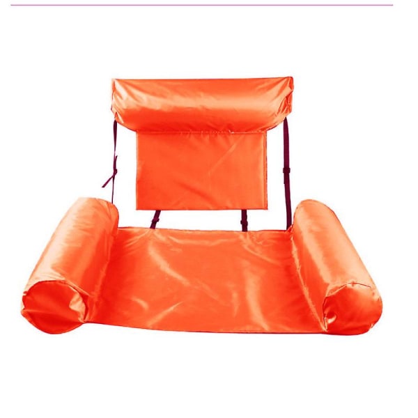 Orange uppblåsbar poolhängmatta, flytande hängmatta, luftmadrassboj, poolhängmatta fåtölj bärbar flytande stol för pool,