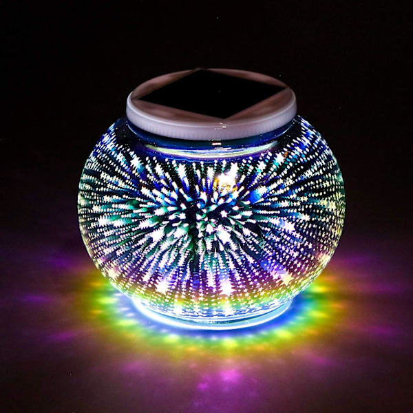 Hagefargeskiftende glasskule solmosaikk LED-lys, vanntett oppladbar solbordlampe