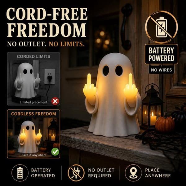 Spøkelsesaktig langfingerlys - LED - Halloween-dekorasjon - Innendørs/utendørs - Gave