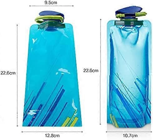 700ML Vikbara Vattenflaskor Set om 3 med CE, ROHS Certifikat, FLYING_WE Vikbar Flexibel Återanvändbar Vattenflaska för Vandring, Äventyr, Resor
