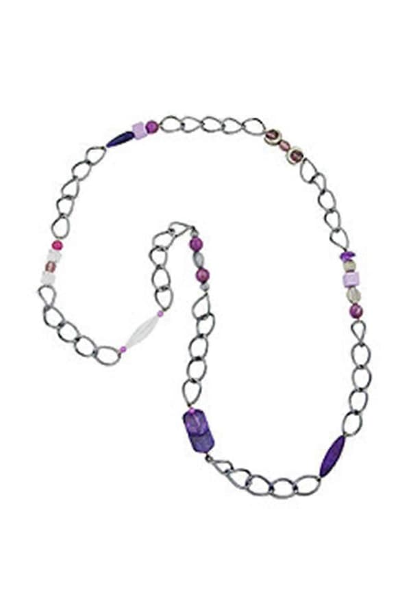 Halsband Lila Pärlor 95cm - Gl02599