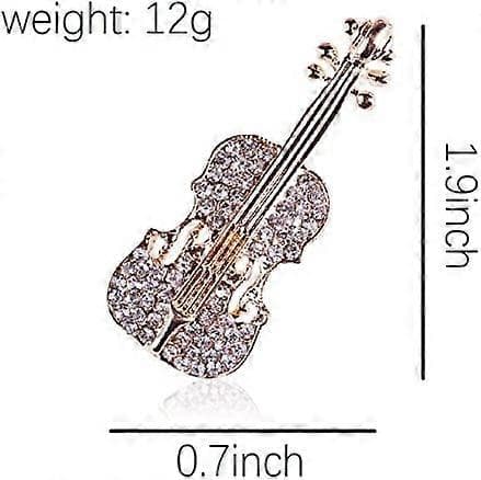 Violinbrosch för kvinnor, modeaccessoar med strasskristall för bröllop, festgåvor - -