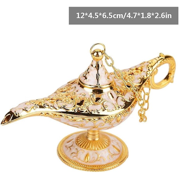 Metal Udskåret Hul Legende Lampe Retro Legende Aladdin Lampe Magisk Elf Ønske Lampe, Samleobjekt Sjælden C