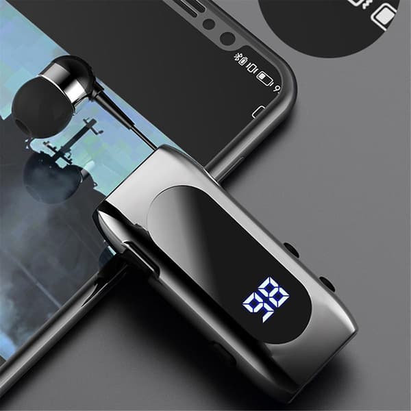 K55 Lavalier trådløst headset digitalt display vanntett forretningskabel in-ear ultra Bluetooth headset,C（gull）
