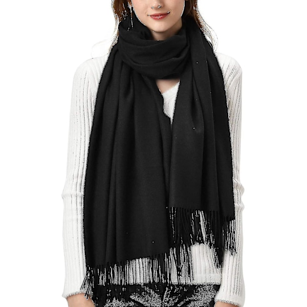 Vinterhalstørklæde Cashmere Feel Pashmina Sjal Wraps Blødt Varmt Tæppe（Style3）