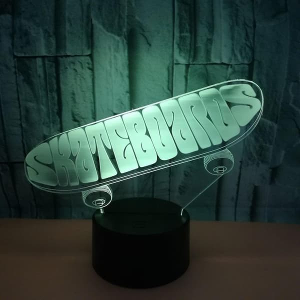 3D optisk illusjon skateboard sensor nattlys