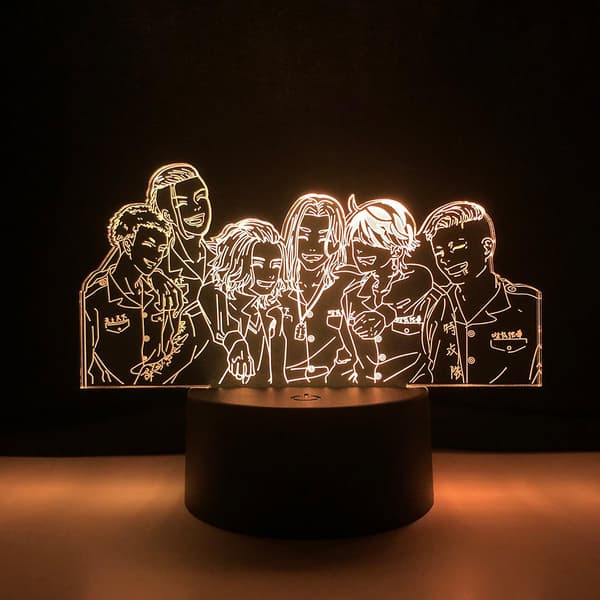 3D LED natlys animefigurer 3D illusion