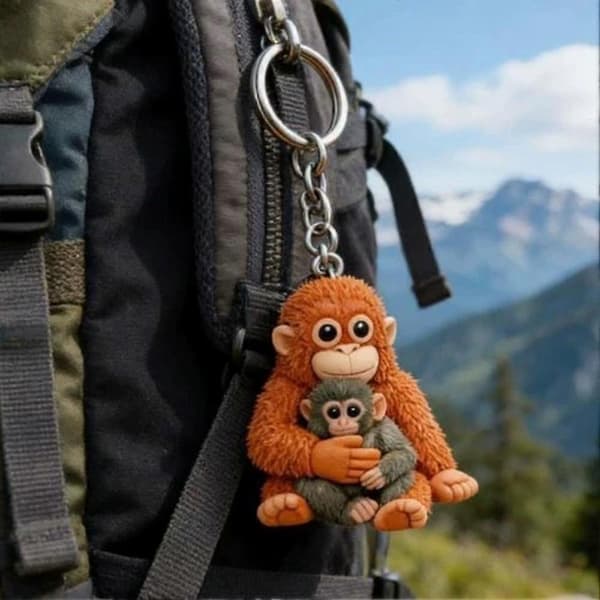Protect Punch The Monkey-nyckelring, 2D akryl söt Punch Monkey-nyckelring C