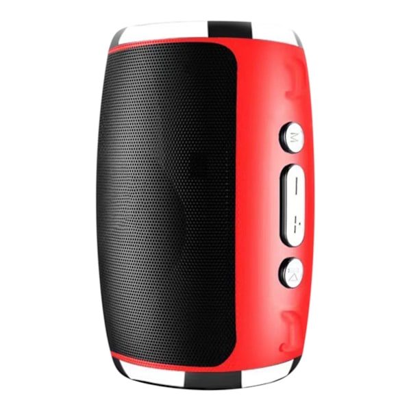 Rea utförsäljning Ny utsökt cylindrisk bärbar bas Bluetooth-högtalare Färgglada lampor Cool presentljud（Röd）