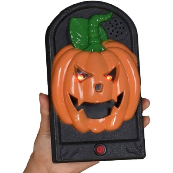 Halloween-dörrklocka - Ulisem - Talande - Spöklik dekoration - Orange pumpa