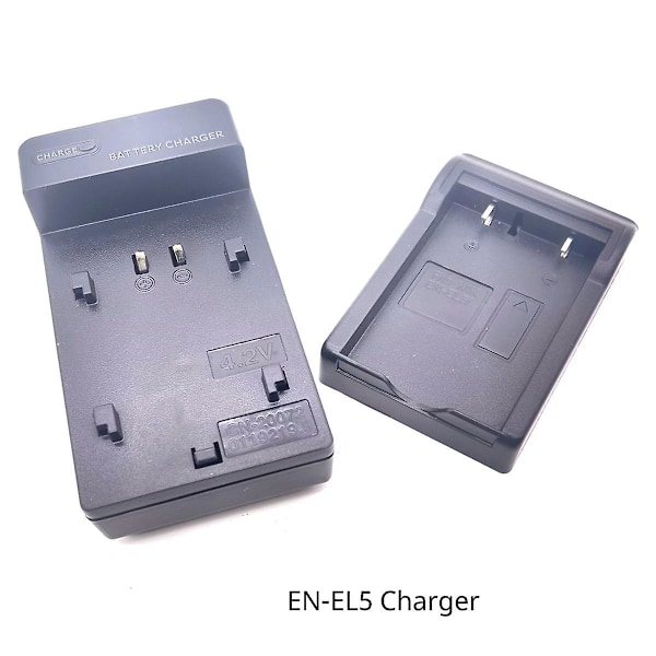 EN-EL5 kamera batterioplader til Coolpix P530 P520 P510 P100 P500 P5000 P5100 P6000 3700 4200 A-EU PLUG（Sort）