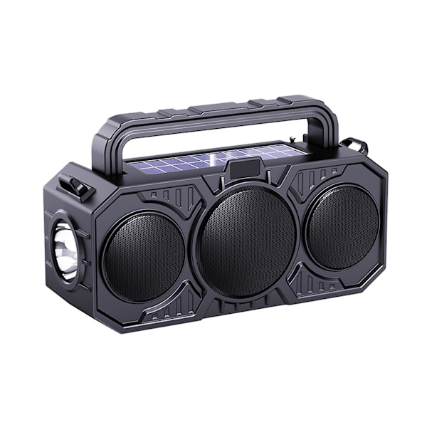 Solar Bluetooth Speaker, Wireless Speaker, Outdoor High-Volume Bluetooth Speaker, Handheld K（Black）