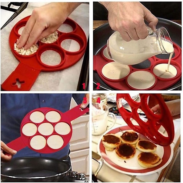 Pandekageform maker Mini pandekageform maker Non-stick silikone bageform rund form silikone æg ringe muffin hjerte pandekageform form