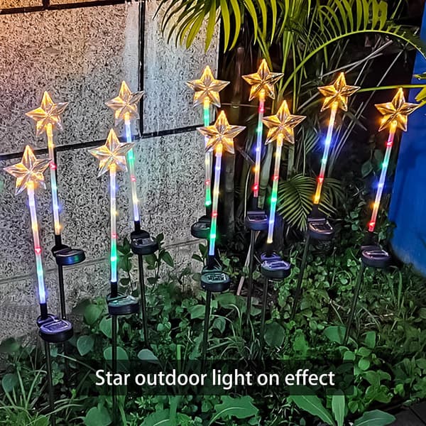 Solcellelamper Udendørs Have Stjerne Dekorative Lamper Udendørs Dekorative Lamper Julehave Dekorative Lamper Stjerne Solcellepæle Til At Skabe En Sen