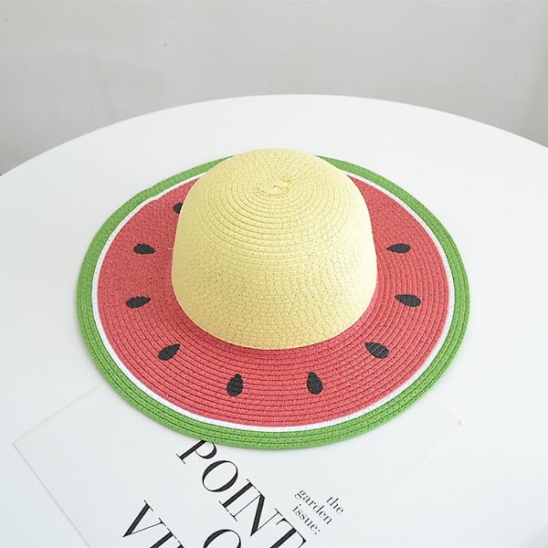 Dww-Pasque rouge-Jenter stråhatter, barnesommer solhatt for strandtur, fotturer