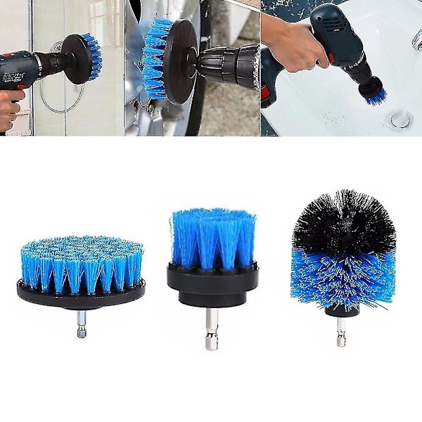 3 storlekar badrum Crodless Power Scrubber borstborste rengöringsfäste kit_h