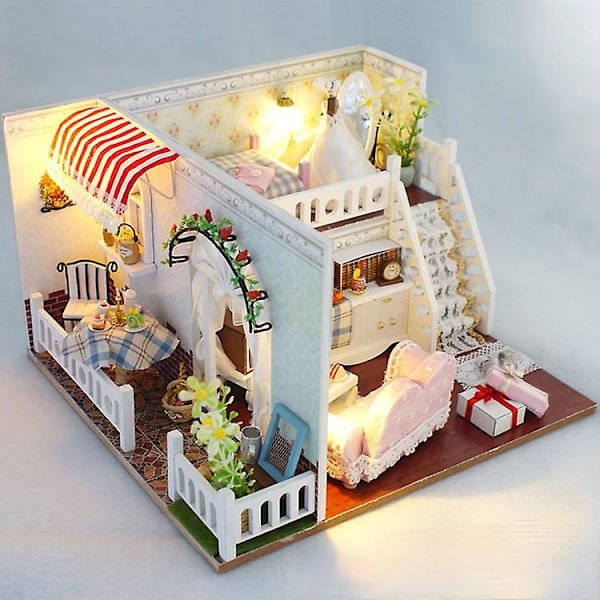 Diy miniatyrhus byggsats modell leksak barn present