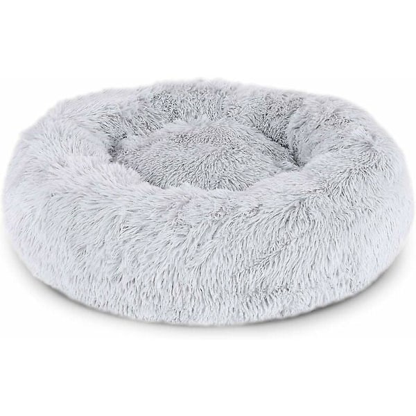 Round Dog Basket Cat Cushion Donut Basket 50 Cm (m) Light Gray