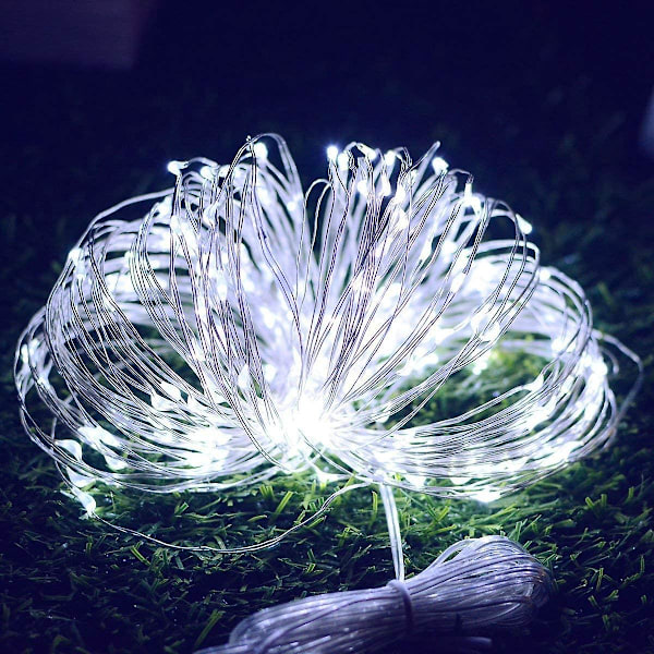 Ljusslinga med batteri, [set om 4] 10m 100 LED-lampor Timerfunktion