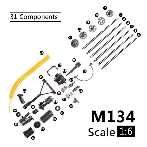 16 Skala M134 Minigun Gatling Maskingevär 16CM TERMINATOR För Action F（Som visas）