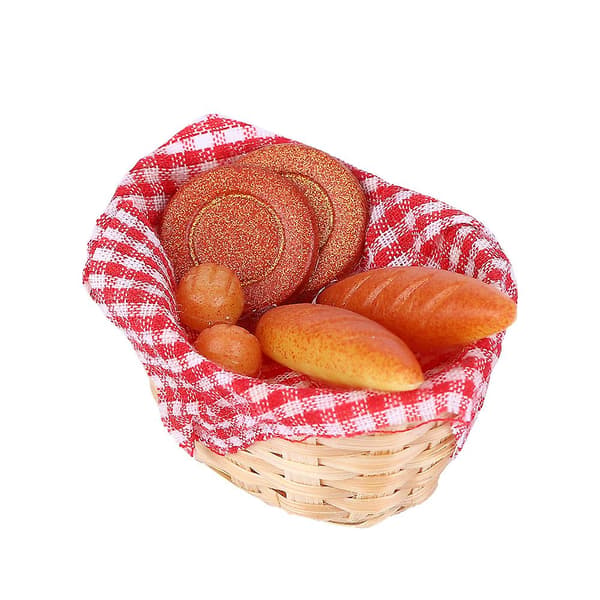 1:12 Dockhus Bröd Korg Miniatyrer Barn Rolig Leksak Present Dekoration