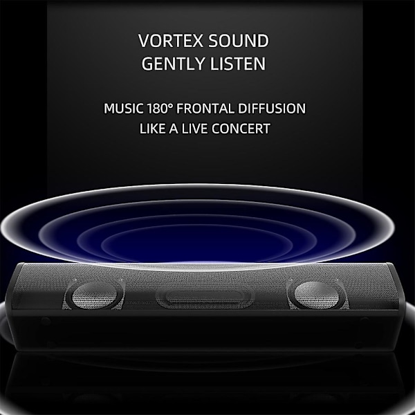 Liten Bluetooth-høyttalerkabel Mini Bar Lang Stripe 3D Surround Bass Bærbar høyttaler Subwoofer for PC（Flerfarget）