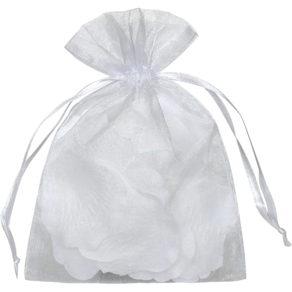 50 st organza påsar 6x9 tum dragsnöre presentpåsar mesh presentpåsar vit genomskinlig