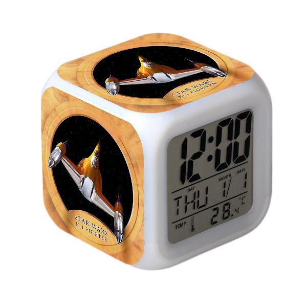 Star Wars väckarklocka film The Force Awakens LED väckarklocka fyrkantig klocka digital väckarklocka med tid, temperatur, alarm, datum