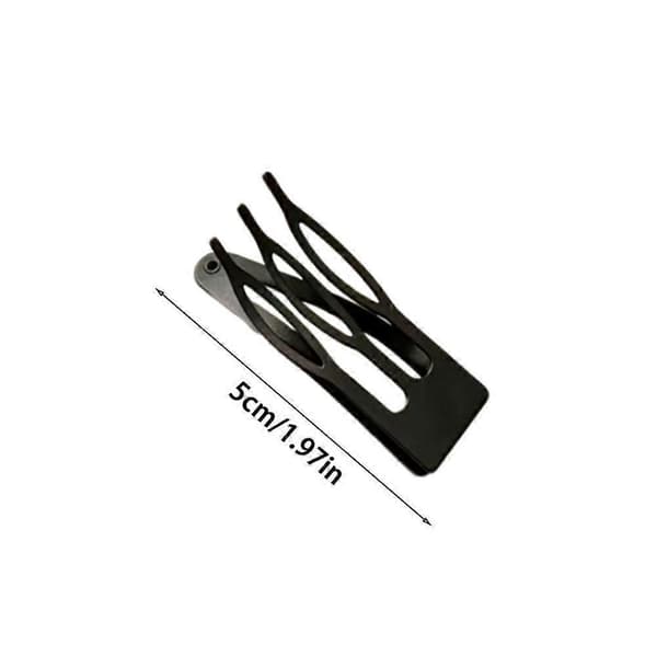 Hårklämmor i metall - Säkert grepp, matt svart, 5 cm, 1-pack, BB-klämma Blue