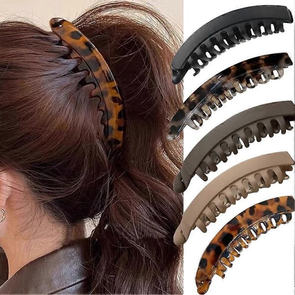 Stor hårklämma - Effektiv styling, säkert grepp och bekväm, robust konstruktion Mocca