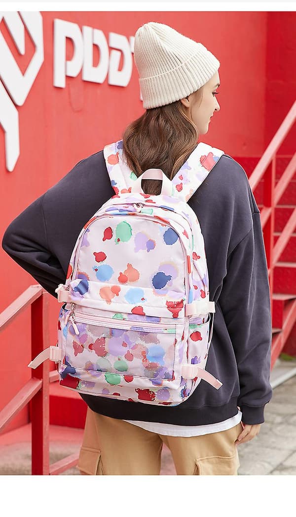 Färgglad graffiti grundskola ryggsäck flickor casual dag pack bokväskor för tonåringar