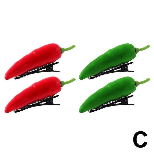 Hårspænde til kvinder med simuleret chili til pandehår og sidehår, grøntsags-hovedpynt