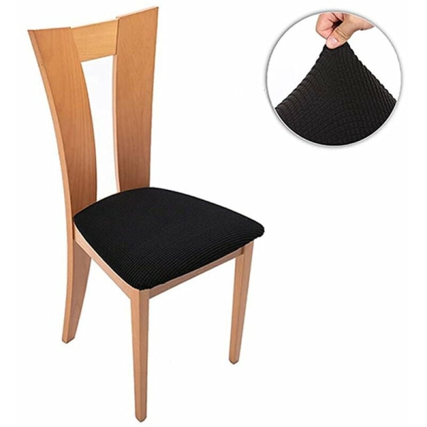 Stykke stretch Jacquard stole sædebetræk, aftageligt vaskbart støvtæt sæde pudebetræk til spisestue stole