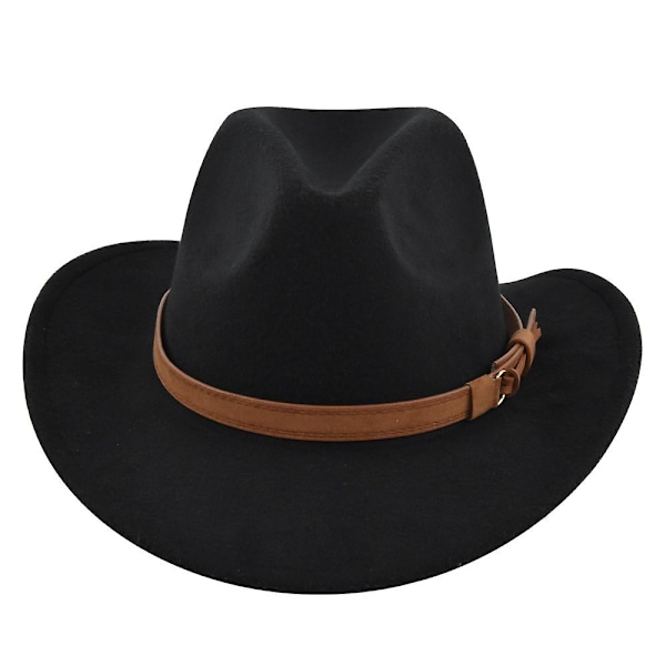 Klassisk Cowboyhatt Retro Jazzhatt Nationell Stil Ull Topphatt Mässing Filt Hatt Retro Imitation Fårhatt Cowboyhatt