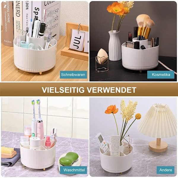 Make-up Organizer Kosmetik Organizer, 360° Roterende Kosmetikæske til Toiletbord Badeværelse