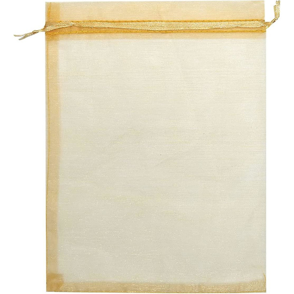 50 stk. 8 x 12 tommer gennemsigtig organza gavepose med snøre til smykker, fest og bryllup