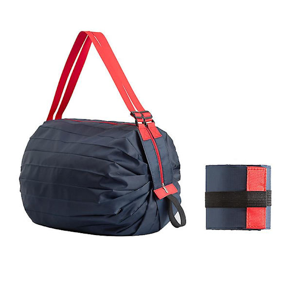 Indkøbsposer, 68 cm sammenklappelig indkøbspose, marineblå genanvendelig indkøbspose, rivefast nylon, indkøbspose til indkøb, picnic, rejser