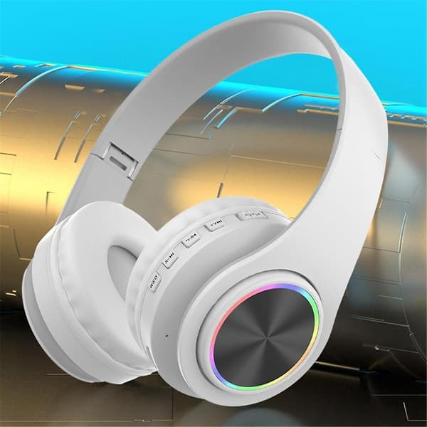 Bluetooth-hörlurar, intelligent trådlöst Bluetooth-headset HiFi Stereo hopfällbart headset för hemmakontor Vit（Vit）
