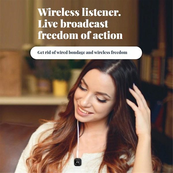 5,8G trådløst in-ear monitorsystem trådløst hodetelefon øretelefon monitorsystem sender mottaker automatisk sammenkobling (svart)