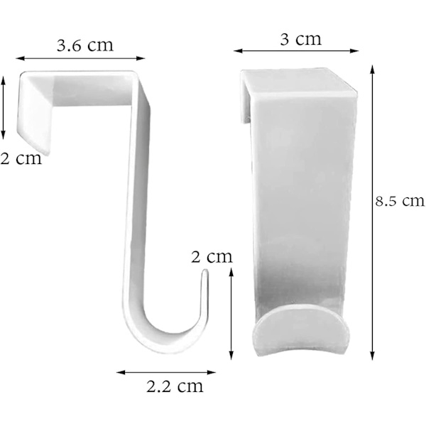 2-pack över dörrkrok, vit, W, 2-pack