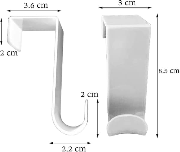 2-pack överdörrskrok, vit, W, 2-pack