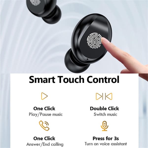 In-ear-ørepropper Digital Display Touch-Control-øretelefoner Bluetooth 5.0 Hi-Fi TWS-hodetelefoner IPX7