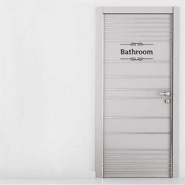 Vinyl veggklistremer DIY flyttbar vaskerom baderom veggkunst klistremer WC skilt dørtilbehør flyttbare søte dørklistremer for vaskerom / bad (Ba