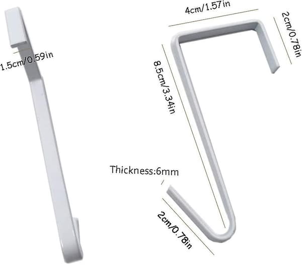 12 Pakke Hvit Smart Over The Door Hook, 2 Side Metall Z Hooks, S Hooks For Hanging