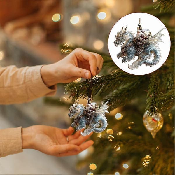 2D Julemandsdekorationer, Julemand der flyver på sit kæledyr julepynt A 1pcs
