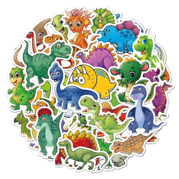 Dww-100 kpl Dinosaurus-tarroja lapsille, vinyylitarroja