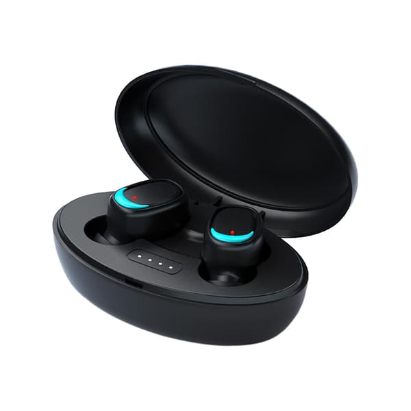 Trådløse ørepropper med Bluetooth 5.2, ladeetui, mikrofoner, fingeravtrykkskontroll og strømvisning (BK)